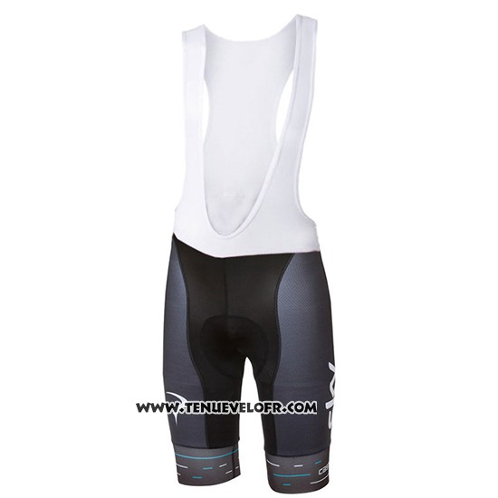 2017 Maillot Ciclismo Sky Noir et Bleu Clair Manches Courtes et Cuissard